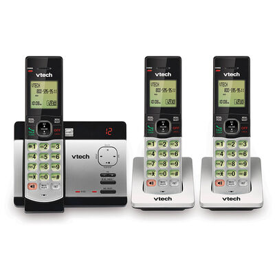 VTech CS5129-3 DECT 6.0 Expandable Cordless Phone System with 3 Handsets | CS5129-3
