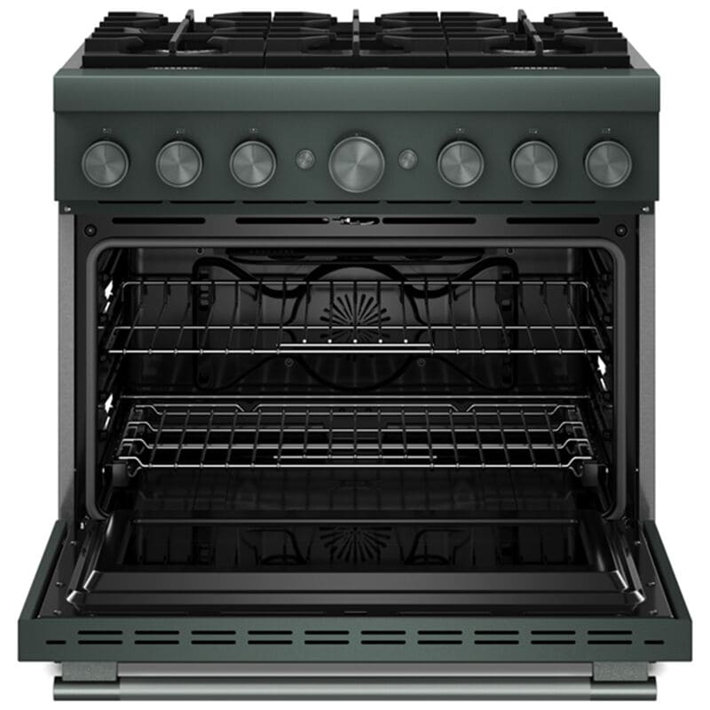 KitchenAid Commercial-Style 36 in. 5.1 cu. ft. Air-Fry True European Convection Dual Fuel Range with 6 Sealed Burners - Juniper, , hires