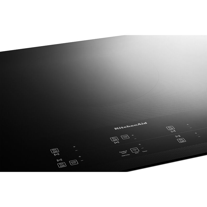 KitchenAid 36 in. 5-Burner Electric Cooktop with Simmer Burner & Power Burner - Black, , hires