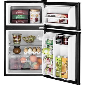 GE 19 in. 3.1 cu. ft. Mini Fridge with Top Freezer - Black, Black, hires