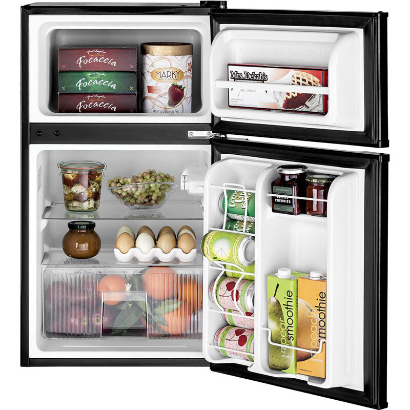 GE 19 in. 3.1 cu. ft. Mini Fridge with Top Freezer - Black, Black, hires
