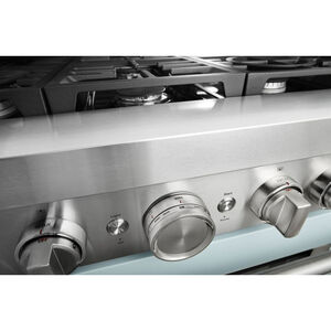 KitchenAid 36 in. 5.1 cu. ft. Smart True European Convection Gas Range with 6 Sealed Burners - Misty Blue, Misty Blue, hires