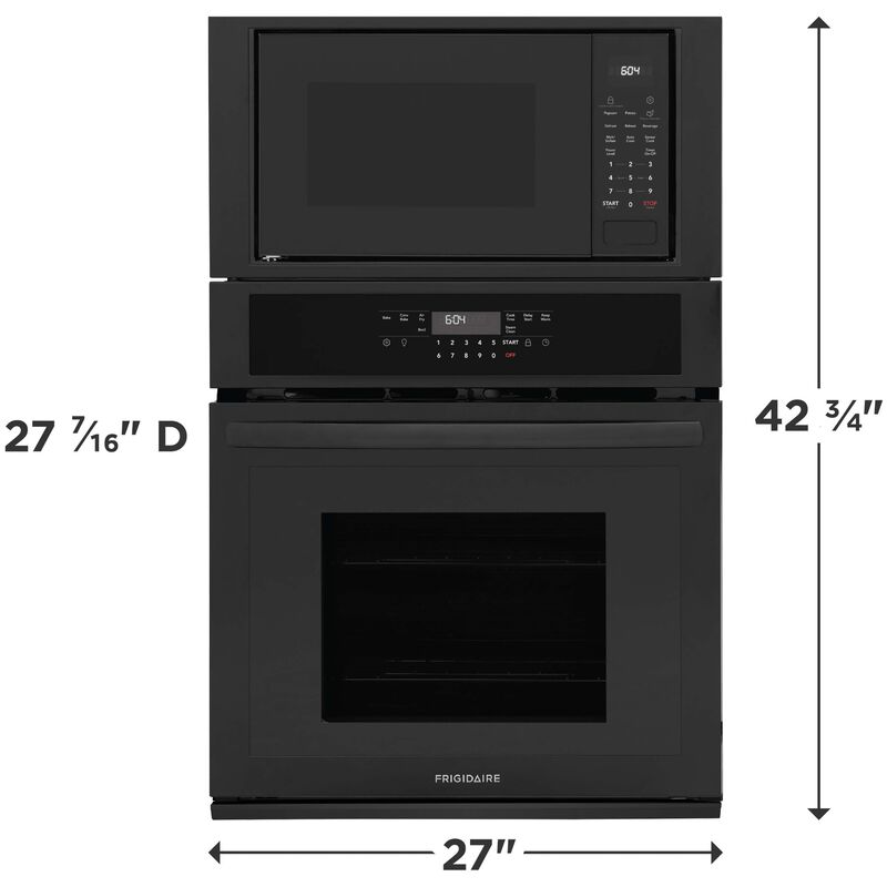 Frigidaire 27 in. 5.4 cu. ft. Electric Microwave/Wall Oven Combo with Standard Convection & Sensor Cooking - Black, , hires