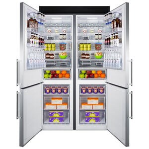 Summit 48 in. 23.4 cu. ft. Counter Depth 4-Door French Door Refrigerator - Stainless Steel, , hires