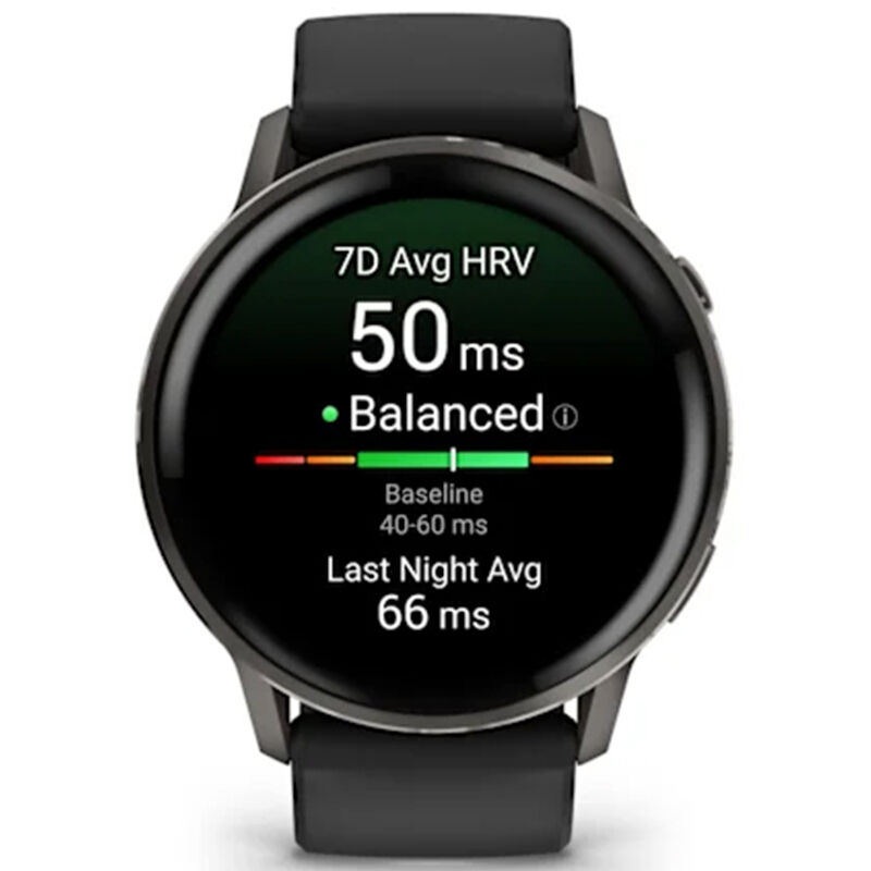 Garmin Venu 4 45 mm Smart Watch - Slate with Black Silicone Band