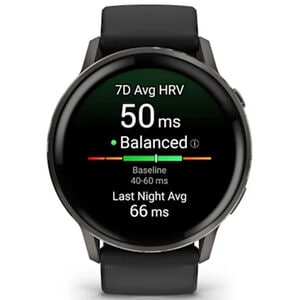 Garmin Venu 4 45 mm Smart Watch - Slate with Black Silicone Band, , hires