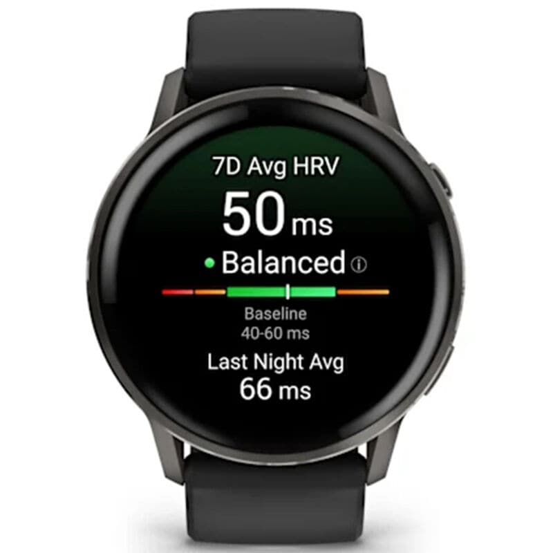 Garmin Venu 4 45 mm Smart Watch - Slate with Black Silicone Band, , hires