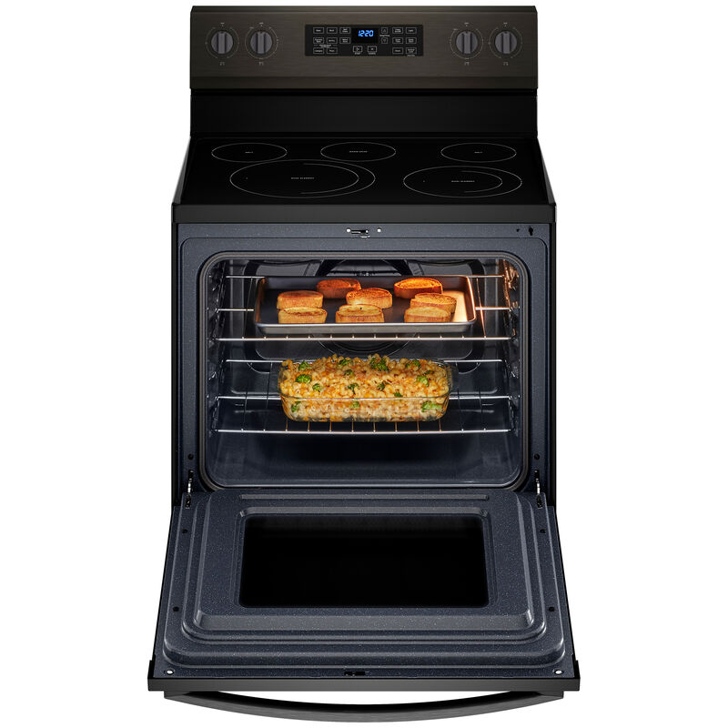 Whirlpool 30 in. 5.3 cu. ft. Air Fry Standard Convection Electric Range with Radiant Burners - Black Stainless, , hires