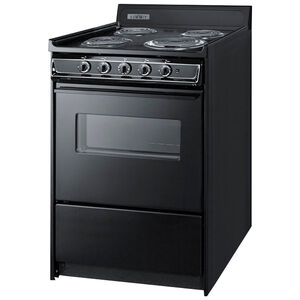 Summit 24 in. 2.9 cu. ft. Oven Freestanding Electric Range with 4 Coil Burners - Black, , hires