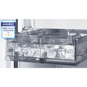Samsung Bespoke 36 in. 22.8 cu. ft. Smart Counter Depth 4-Door French Door Refrigerator with Internal Water Autofill Pitcher - White Glass, White Glass, hires