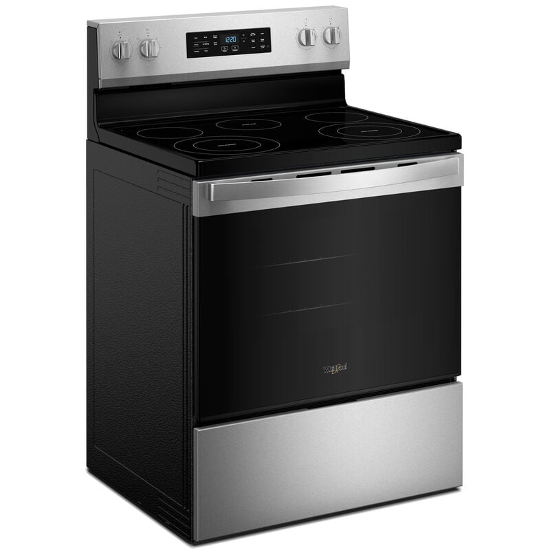 Whirlpool 30 in. 5.3 cu. ft. Air-Fry Standard Convection Electric Range with Radiant Burners - Stainless Steel, , hires