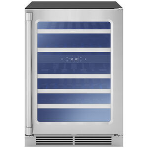 Zephyr Presrv Series 24 in. Undercounter Wine Cooler with Wood Racks, Dual Temperature Zones & 45 Bottle Capacity - Stainless Steel, , hires