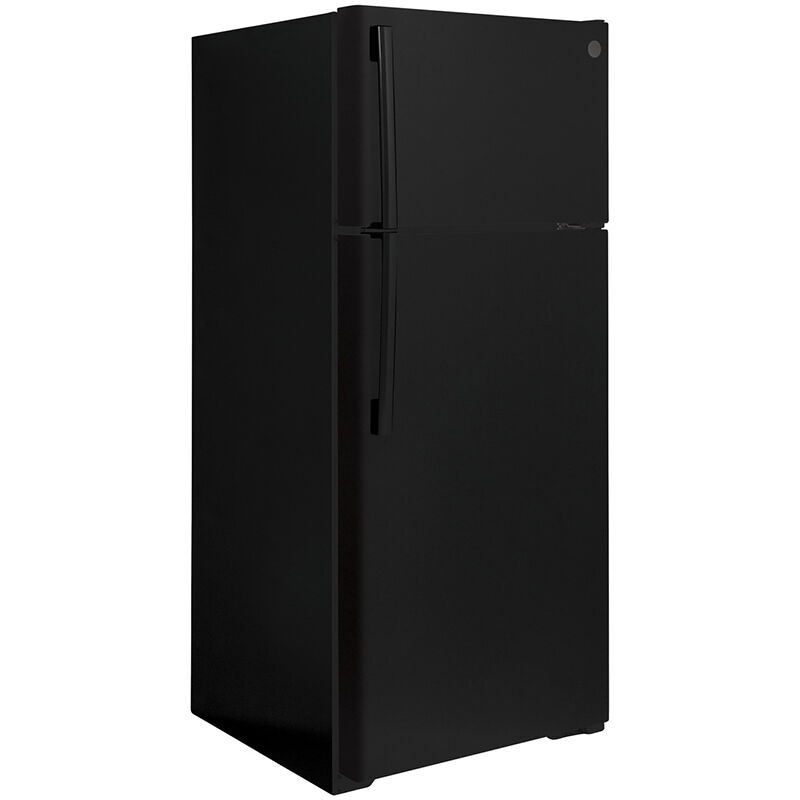 GE 28 in. 17.5 cu. ft. Top Freezer Refrigerator - Black, Black, hires
