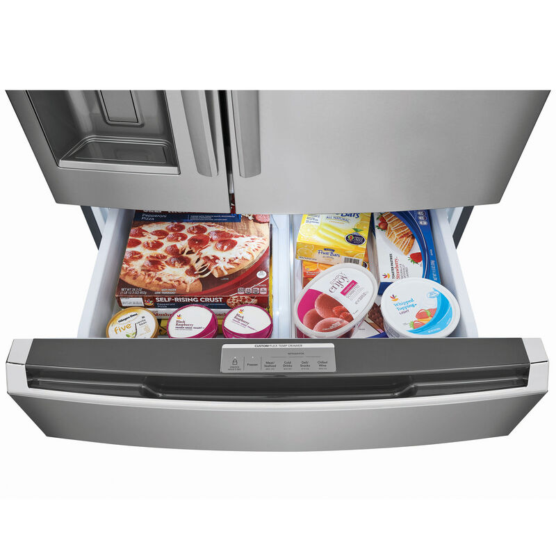 Frigidaire Gallery 36 in. 26.3 cu. ft. 4-Door French Door Refrigerator with Ice & Water Dispenser - Stainless Steel, , hires