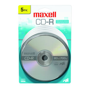 Maxell 40x Cd-r Media - 700mb - 120mm Standard - 5 Pack Jewel Case (maxell 648220), , hires