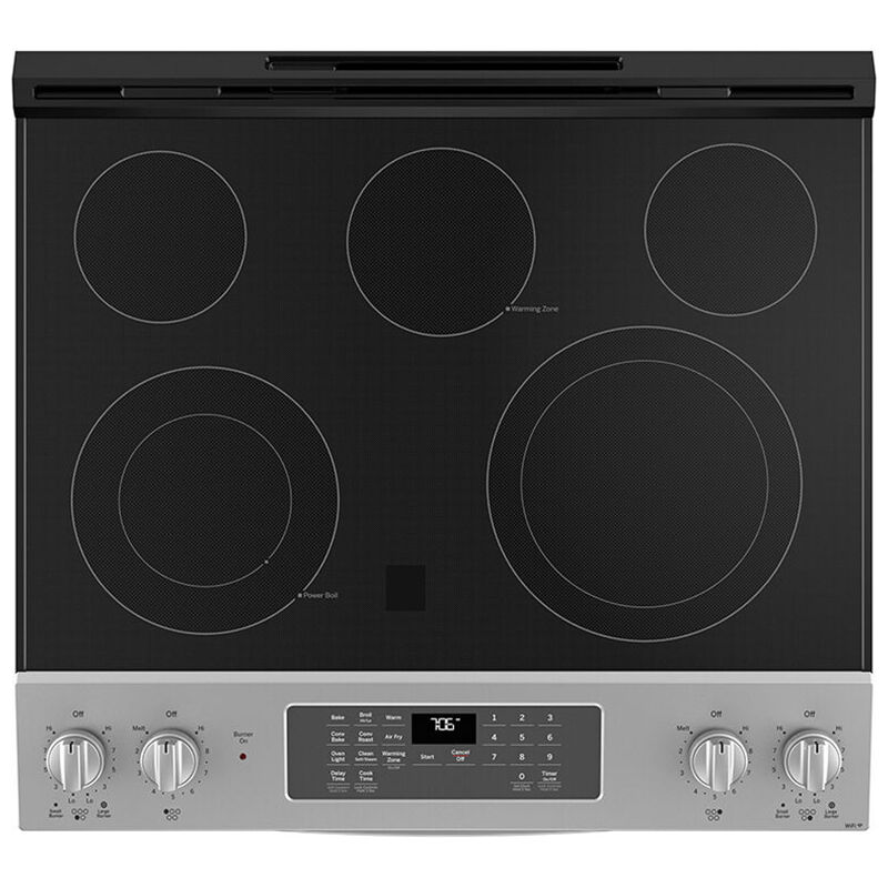 GE 30 in. 5.3 cu. ft. Smart Air Fry Convection Oven Slide-In Electric Range  with 5 Smoothtop Burners - Stainless Steel | P.C. Richard u0026 Son