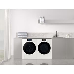Samsung Bespoke 27 in. 5.3 cu. ft. Smart Stackable Front Load Washer with AI Home, AI OptiWash+, Sanitize & Steam Cycle - Ivory, , hires