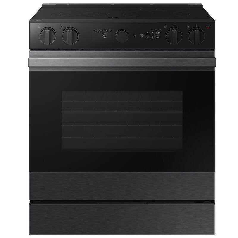 Samsung Bespoke 30 in. 6.3 cu. ft. Smart Air Fry True European Convection Slide-In Electric Range with Smoothtop Burners - Matte Black Steel, , hires
