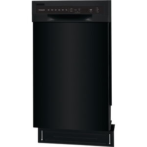 Frigidaire 18 in. Built-In Dishwasher with Front Control, 52 dBA Sound Level, 8 Place Settings, 6 Wash Cycles & Sanitize Cycle - Black, Black, hires