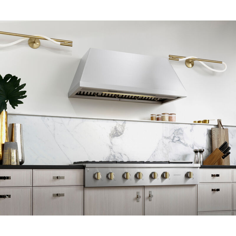 Monogram 48 in. Smart Ducted Standard Style Range Hood with 1220 CFM, 4 Fan Speeds & 1 LED Light - Stainless Steel, , hires