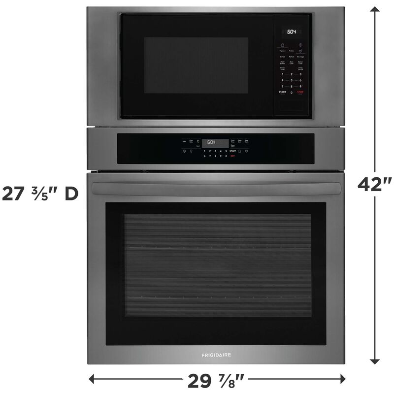 Frigidaire 30 in. 6.9 cu. ft. Electric Microwave/Wall Oven Combo with Standard Convection & Sensor Cooking - Black Stainless Steel, , hires