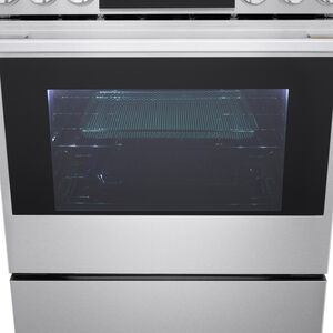 LG Signature 30 in. 6.3 cu. ft. Smart Air-Fry True European Convection Slide-in Gas Range with 5 Sealed Burners & Griddle - PrintProof Stainless Steel, , hires