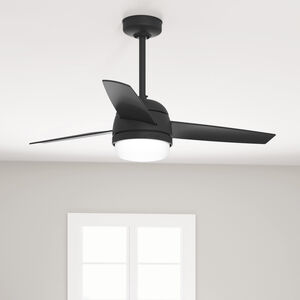Hunter Midtown 48 in. Ceiling Fan with LED Light Kit and Handheld Remote - Matte Black, Matte Black, hires