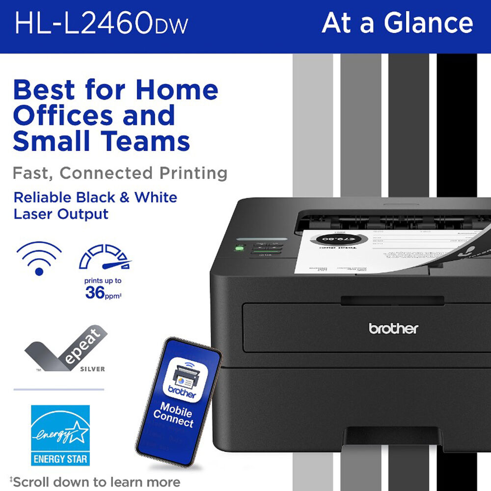 Brother HL-L2460DW Compact Monochrome Laser Printer | P.C. Richard