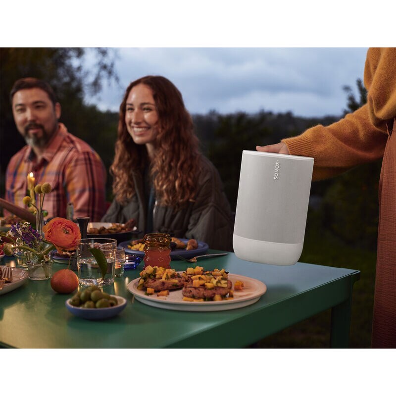 Sonos Move 2 Portable Bluetooth Speaker - White, White, hires