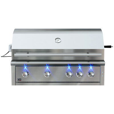 XO 42 in. 4-Burner Built-In/Freestanding Natural Gas Grill with Rotisserie & Sear Burner - Stainless Steel | XOGRILL42N