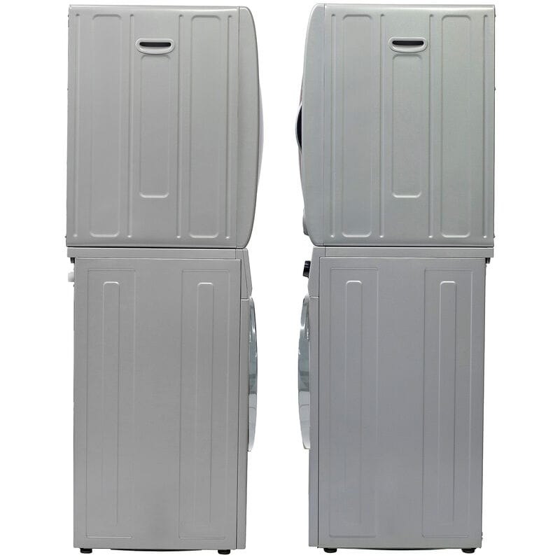 Equator 24 in. 1.6 cu. ft. Electric Front Load Laundry Center with Pet Cycle, Sanitize Cycle & Sensor Dry - Silver, Silver, hires