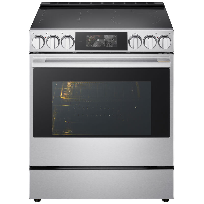 LG Signature 30 in. 6.3 cu. ft. Smart Air-Fry True European Convection Slide-in Electric Range with 4 Induction Burners & 1 Radiant Burner - PrintProof Stainless Steel, , hires