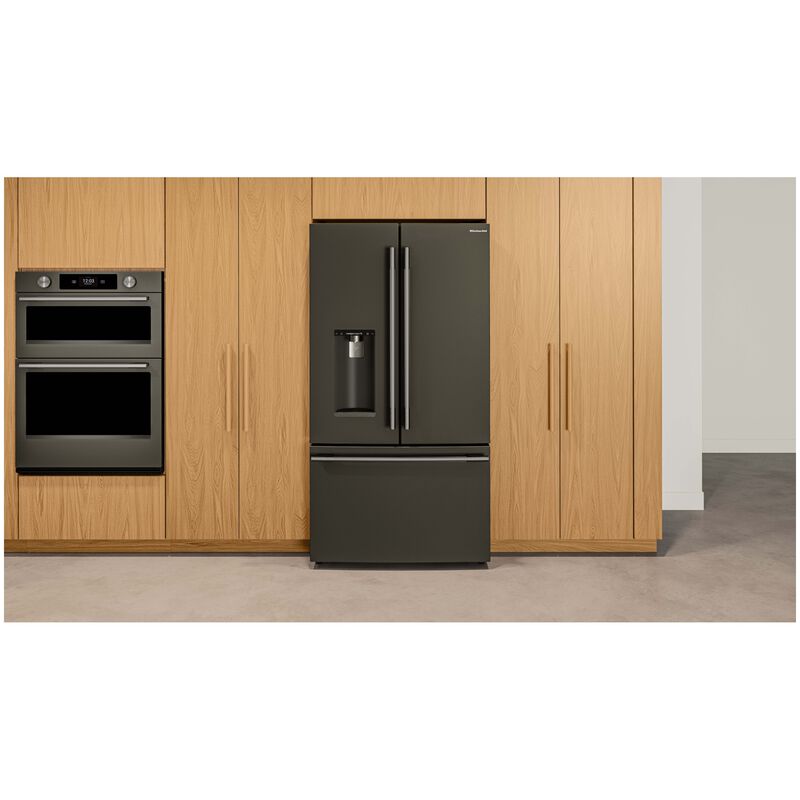KitchenAid 36 in. 23.1 cu. ft. Smart Counter Depth French Door Refrigerator with Ice & Water Dispenser - Black Ore, , hires