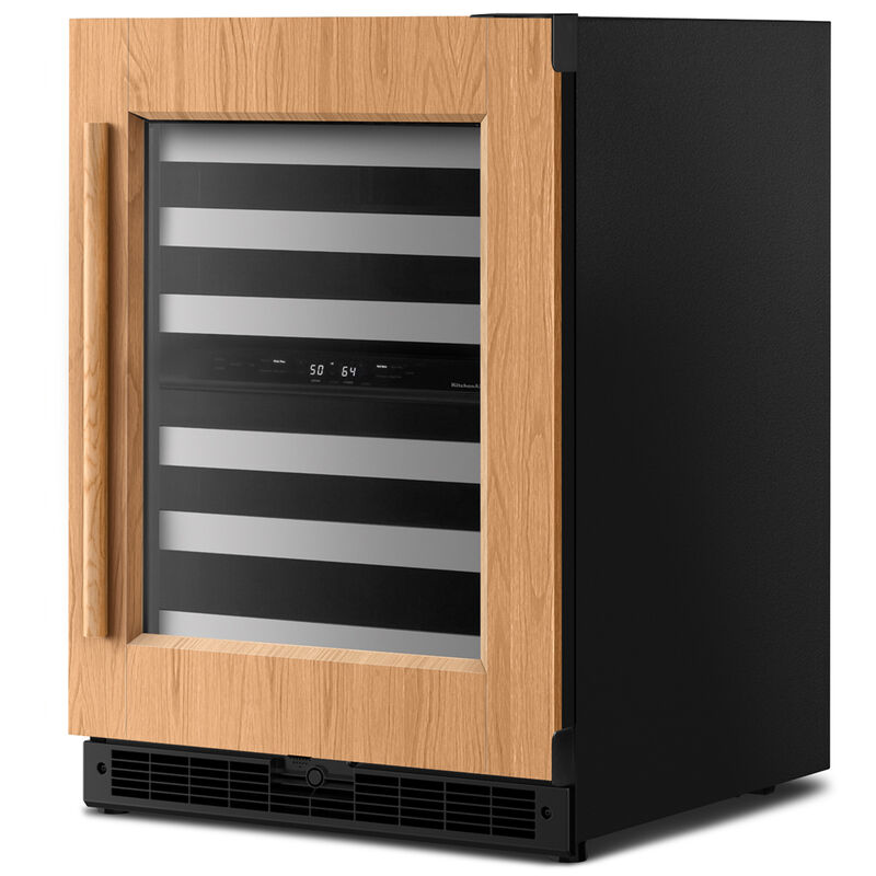 KitchenAid 24 in. Undercounter Right Hinged Wine Cooler with Metal Racks, Dual Temperature Zone(s) & 46-Bottle Capacity - Custom Panel Ready, , hires