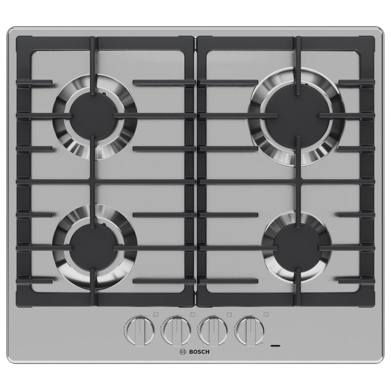 Bosch 500 Series 24 in. 4-Burner Natural Gas Cooktop with Simmer Burner - Stainless Steel, , hires