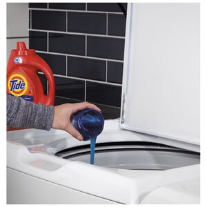 GE 27 in. 4.6 cu. ft. Top Load Washer with Stainless Steel Basket - White, , hires