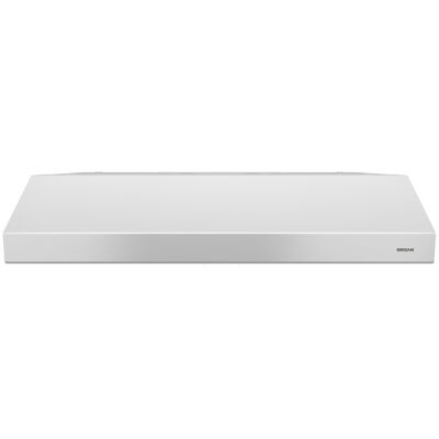 Broan Glacier BCSD1 Series 36 in. Standard Style Range Hood with 2 Speed Settings, 300 CFM, Convertible Venting & 2 Halogen Lights - White | BCSD136WW