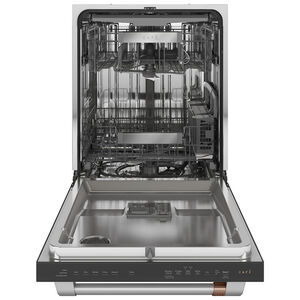 Cafe 24 in. Built-In Dishwasher with Top Control, 45 dBA Sound Level, 16 Place Settings, 5 Wash Cycles & Sanitize Cycle - Stainless Steel, Stainless Steel, hires