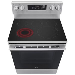 LG 30 in. 6.3 cu. ft. Smart Air-Fry True European Convection Electric Range with Radiant Burners Stainless Steel, , hires