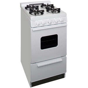 Premier 20 in. 2.4 cu. ft. Gas Range with 4 Sealed Burners - White, , hires