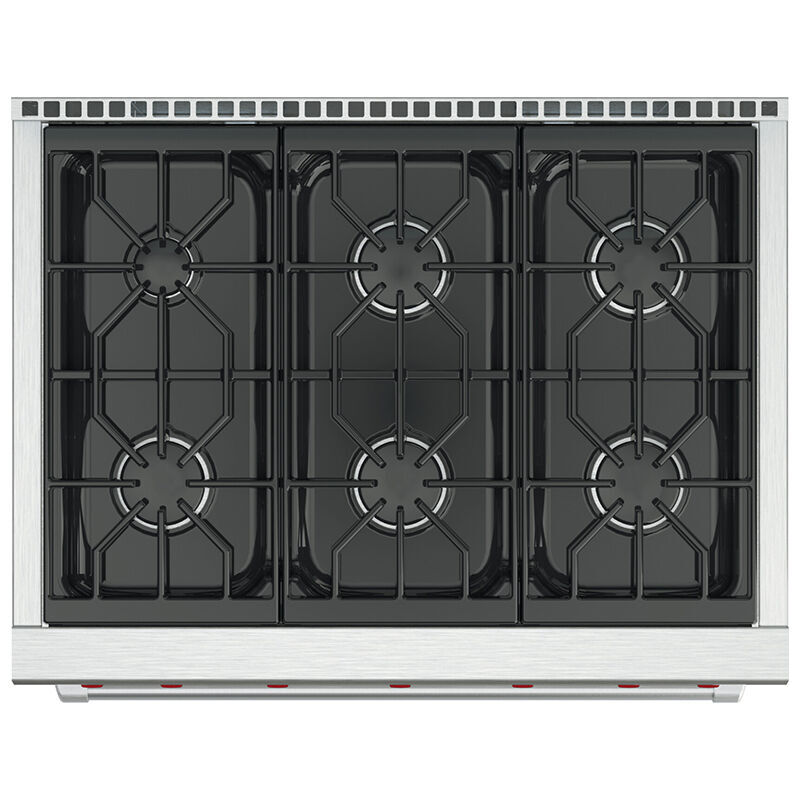 Wolf 36 in. 6-Burner Natural Gas Rangetop with Power Burner - Stainless Steel, , hires