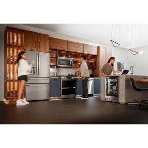 GE Profile 30 in. 6.7 cu. ft. Smart Air Fry True European Convection Double Oven Slide-In Gas Range with 5 Sealed Burners, Grill & Griddle - Stainless Steel, , hires