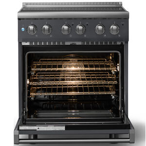Viking 5 Series 30 in. 4.7 cu. ft. True European Convection Electric Range with Smoothtop Burners - Cast Black, , hires