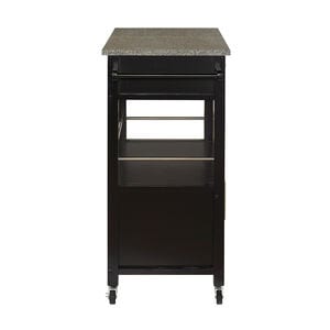 Madison Kitchen Cart with Granite Top-Black, , hires