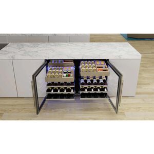 XO 24 in. Undercounter Wine Cooler with Metal Racks, Dual Temperature Zones & 30-Bottle Capacity - Custom Panel Ready, , hires