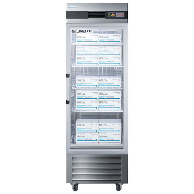 Summit 28 in. 23.0 cu. ft. Left-Hinged Freezerless Refrigerator for Pharmacy Use - Stainless Steel, , hires