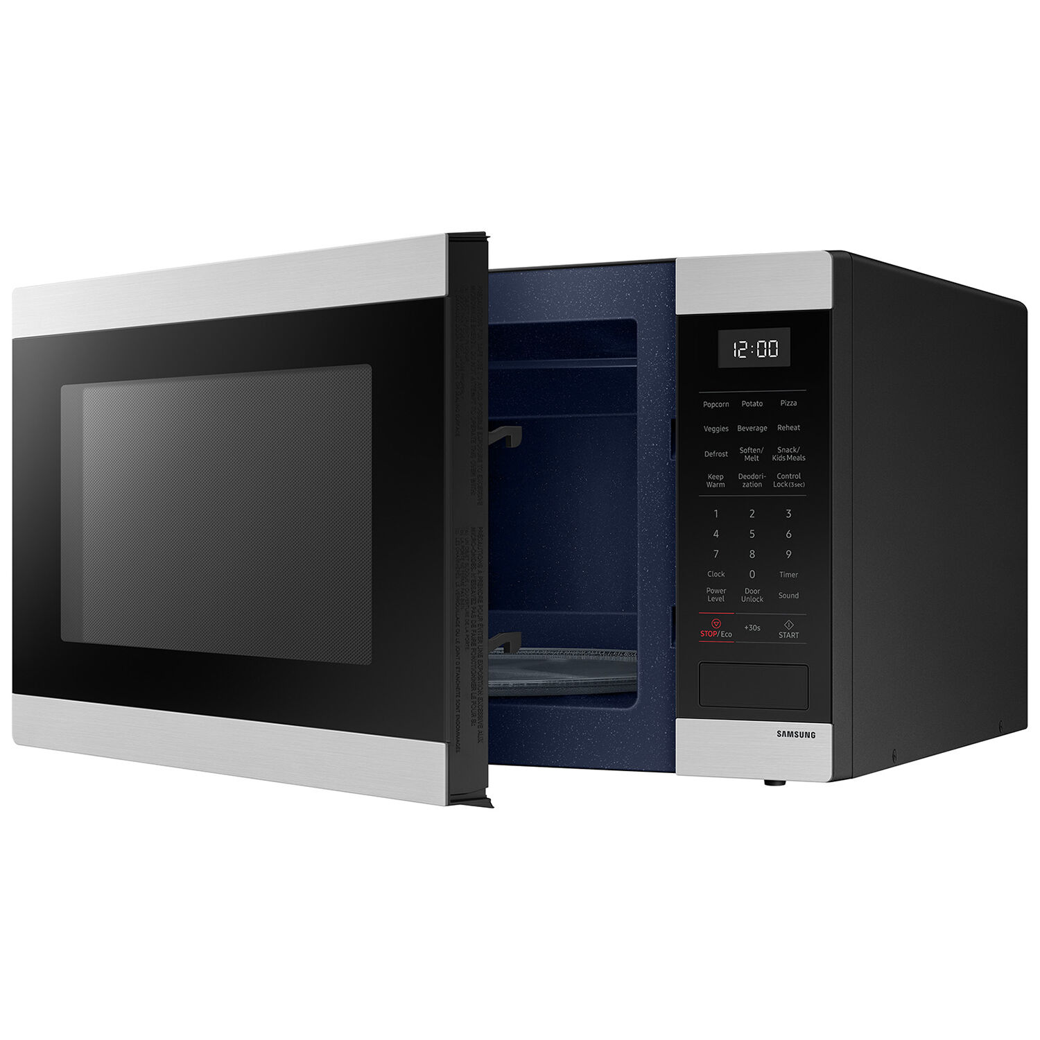 Samsung 24 in. 1.9 cu. ft. Countertop Microwave with 10 Power Levels Sensor Cooking Controls Stainless Steel