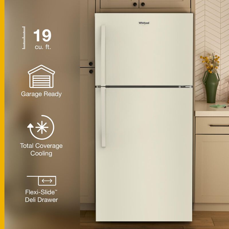 Whirlpool 30 in. 19.3 cu. ft. Garage-Ready Top Freezer Refrigerator - Biscuit, , hires