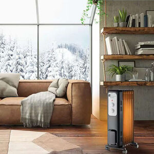 Pelonis 1500 W Radiant Space Heater with 3 Heat Settings & Overheat Safety Shut-Off - Black, , hires