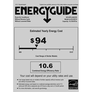 GE 10,000 BTU Smart Energy Start Though-the-Wall Air Conditioner with 3 Fan Speeds, Sleep Mode & Remote Control - White, , hires